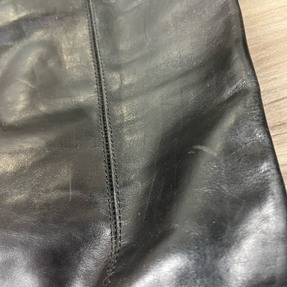 Frye Melissa Button Black Leather Knee-high Riding Boots - Picture 9 of 10